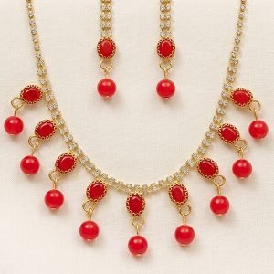 ruby glimmer ensemble necklace