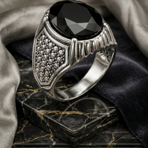 aurora onyx black signet ring
